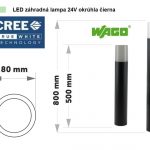 Lampa záhradná LED 24V okrúhla čierna